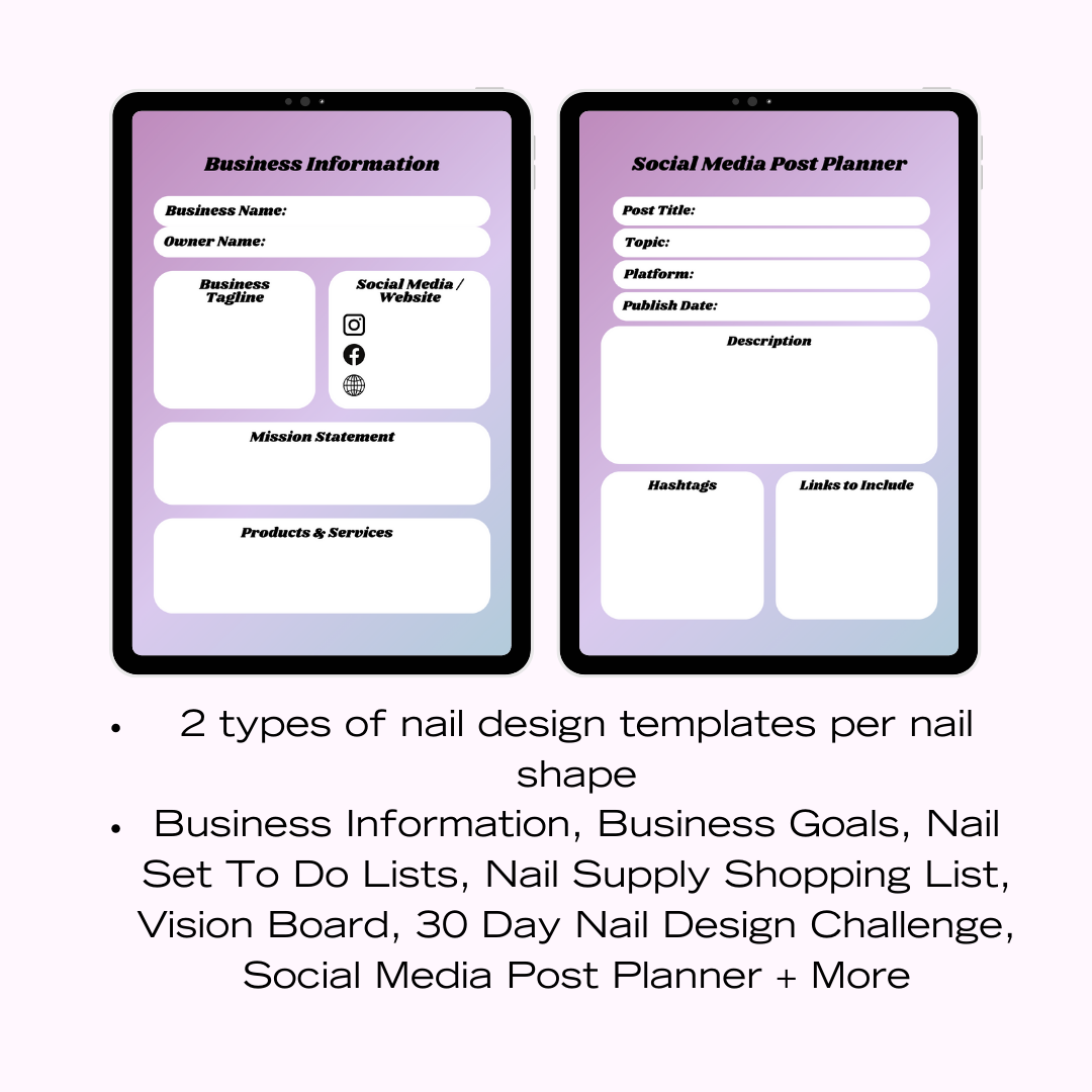 Nail Design Planner PLUS - Digital Product