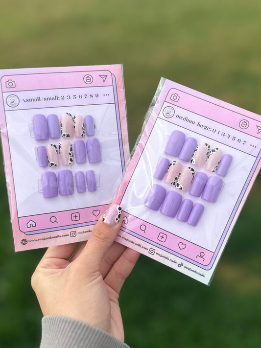 Lavender Purple + Cow Print