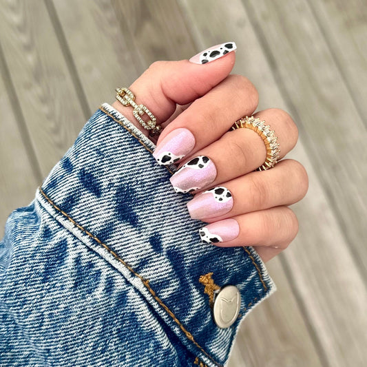Pink Shimmer Cow Print