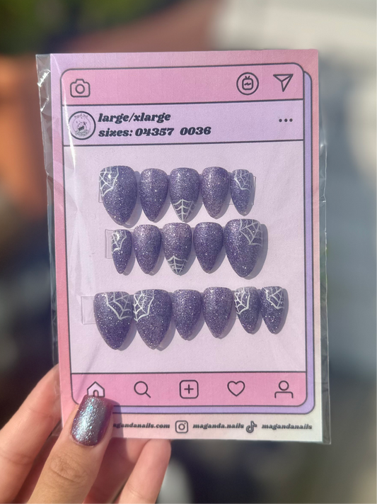 Purple Sparkle Spider Webs