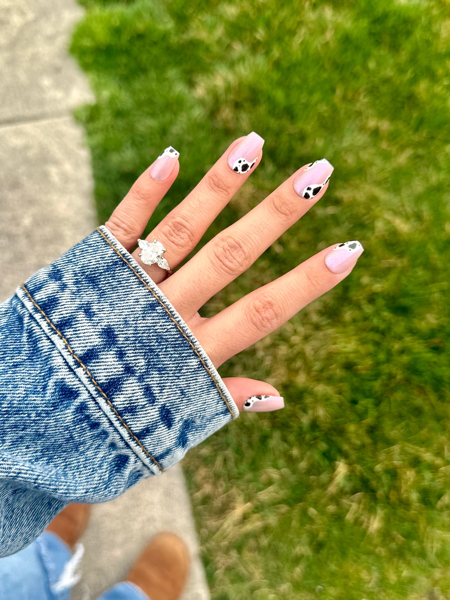 Pink Shimmer Cow Print